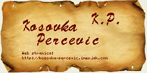 Kosovka Perčević vizit kartica